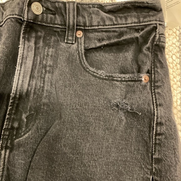 NWT Abercrombie & Fitch Distressed Mini Short Fringe Zip Fly Black Size 27 - Picture 5 of 16